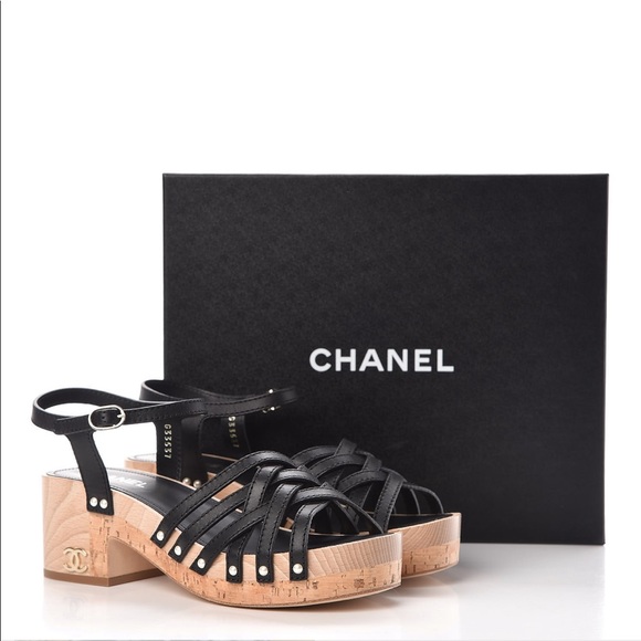 CHANEL Shoes - Chanel BNIB BLK Mykonos Platform Sandals